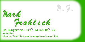 mark frohlich business card